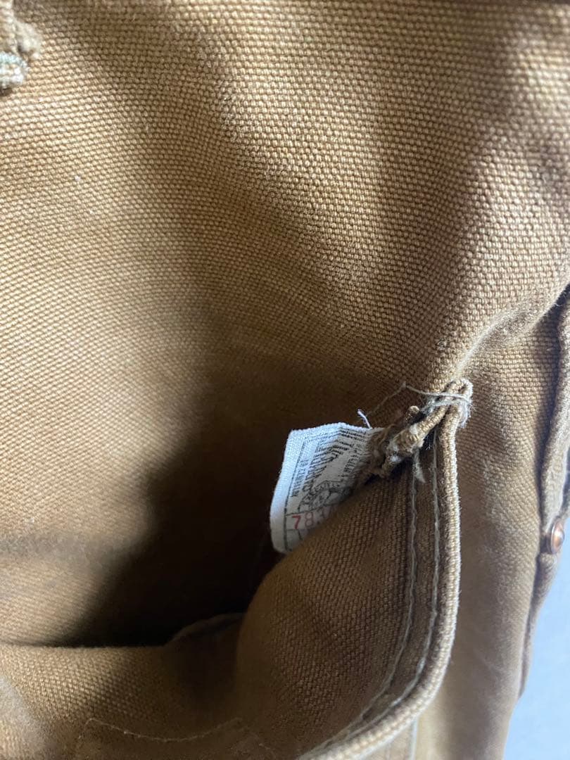60s Carhartt デカCロゴ ダブルニー ブラウンダック W38xL30