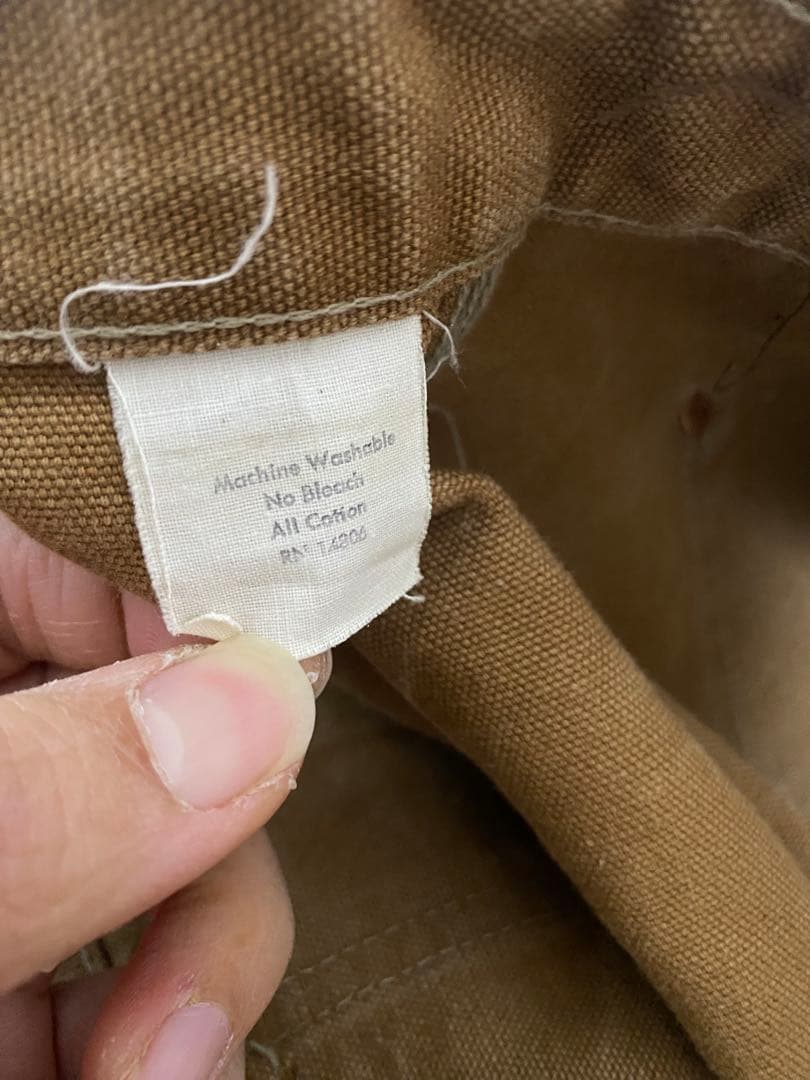 60s Carhartt デカCロゴ ダブルニー ブラウンダック W38xL30