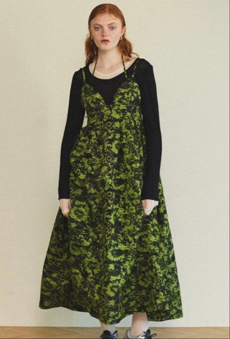 週末まで値下げMAISON SPECIAL ジャガードボリュームキャミワンピース