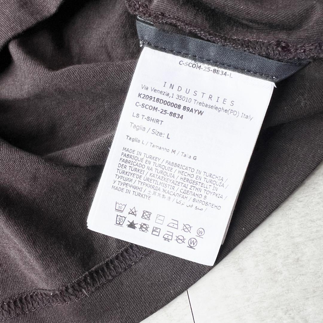 MONCLER 長袖Tシャツ　ロンT レイヤード　胸元ロゴ　ダークブラウン　L