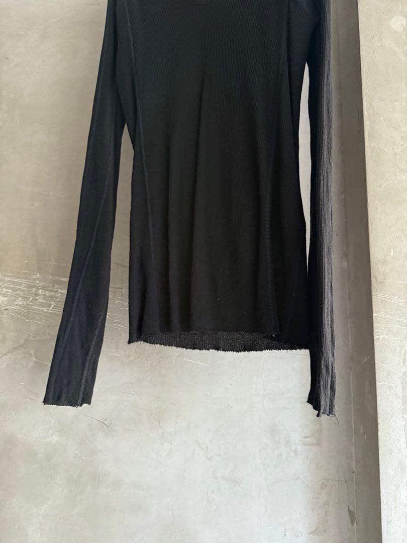 トップス JULIUS 2010SS Black Cotton-Silk L/S Tee