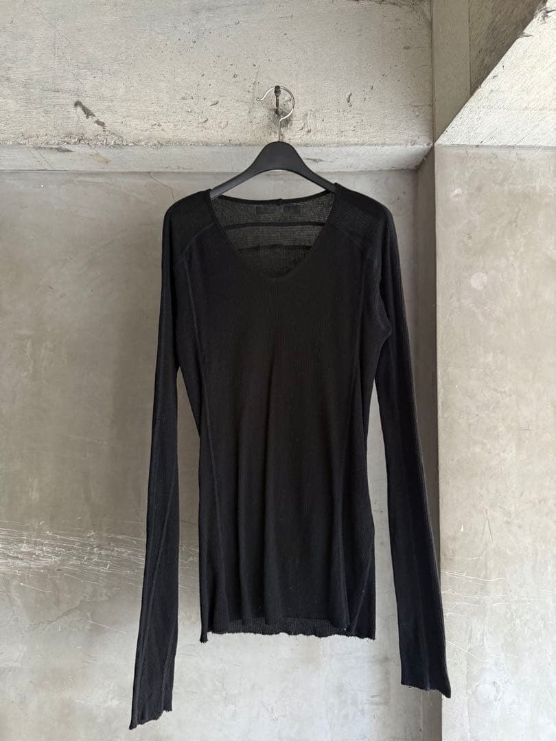 トップス JULIUS 2010SS Black Cotton-Silk L/S Tee