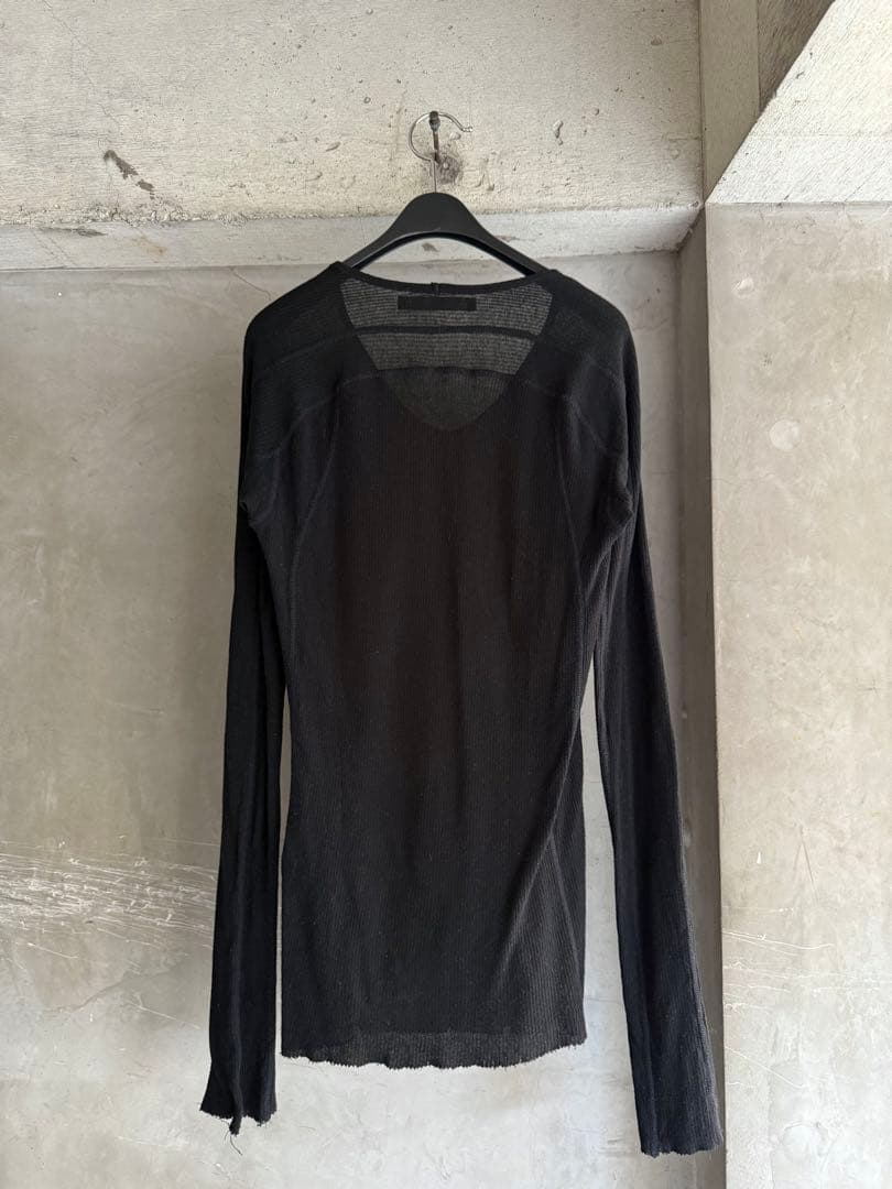 トップス JULIUS 2010SS Black Cotton-Silk L/S Tee