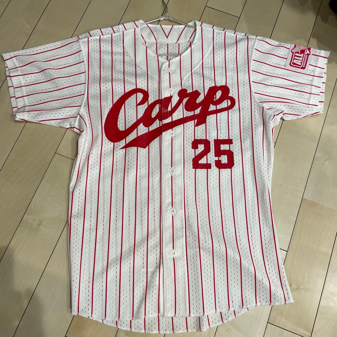 カープ　ユニフォーム縦縞　25新井　サイズＬ