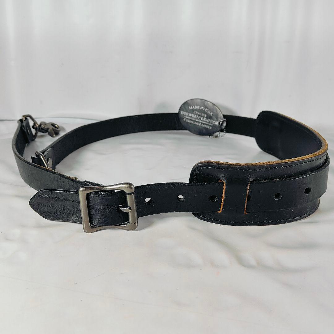 【新品極美品】ホーウィン社製 高級厚革ショルダーストラップ　クロムエクセルレザー