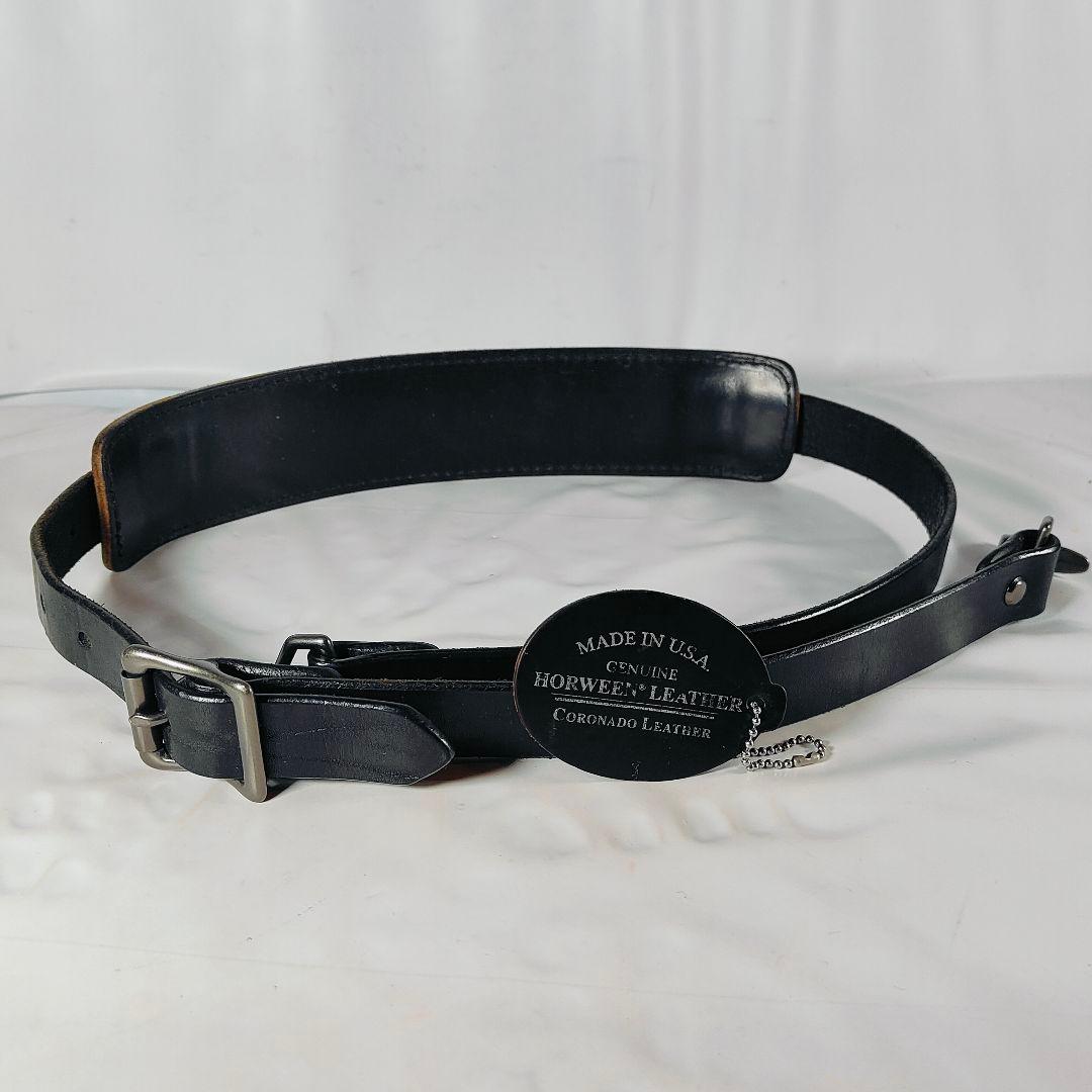 【新品極美品】ホーウィン社製 高級厚革ショルダーストラップ　クロムエクセルレザー