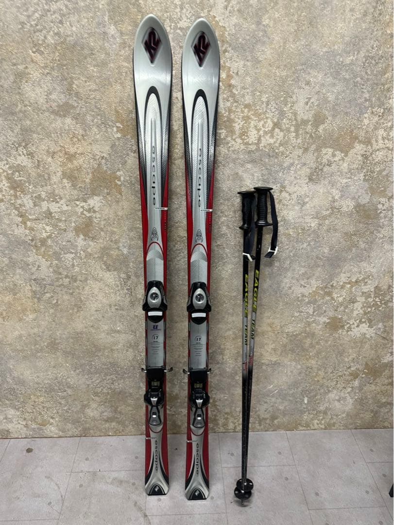 ⑩K2 スキー板 エスケープ ポール付き 160cm