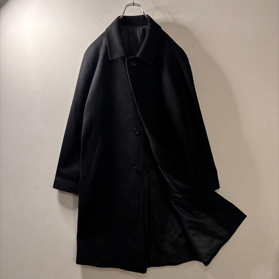 カシミヤ 100 オーバーサイズ チェスターコート ブラック vintage