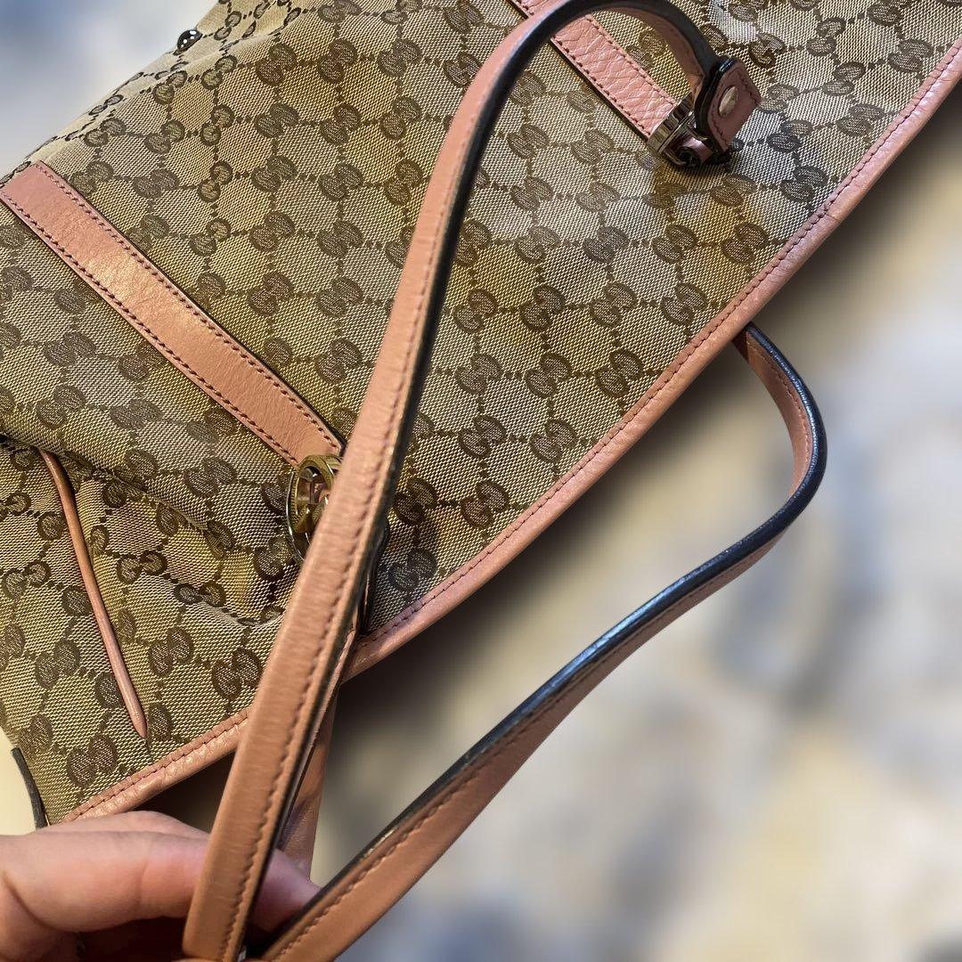 Gucci GGパターン トートバッグ ベージュ/ピンク