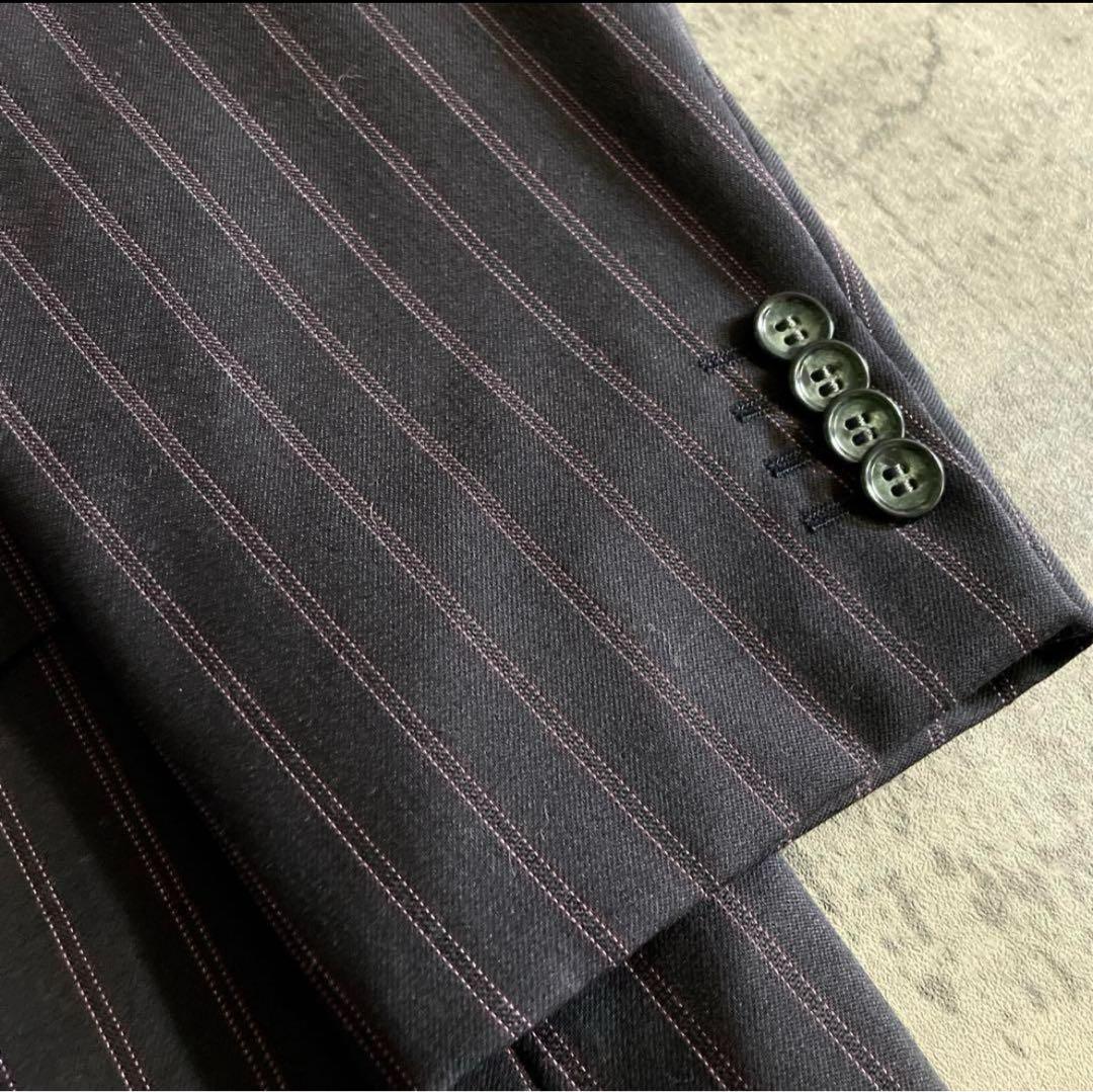 至高 極上ウール ピンクストライプ VERSACE ネクタイ ダブルスーツ