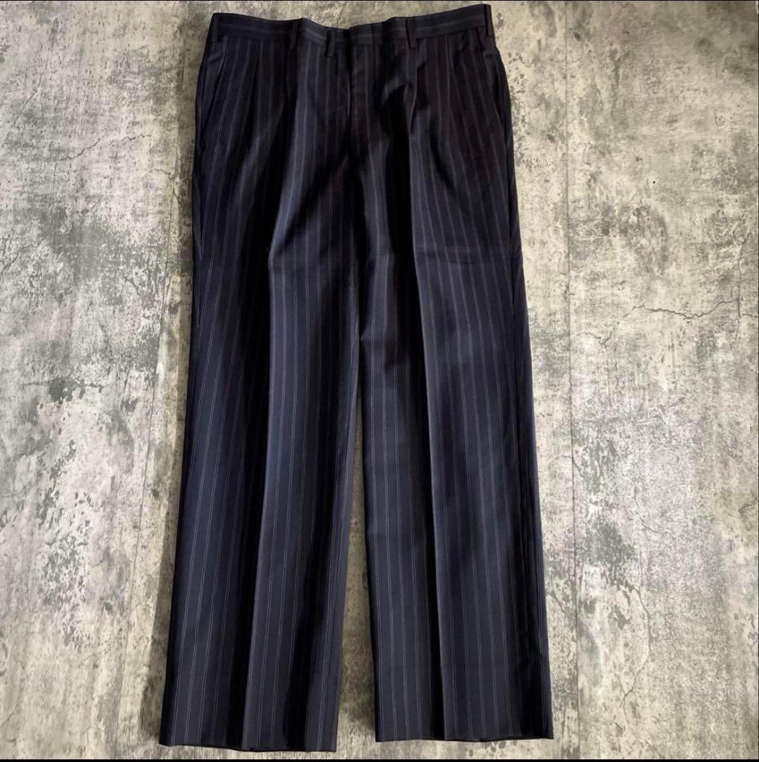 至高 極上ウール ピンクストライプ VERSACE ネクタイ ダブルスーツ