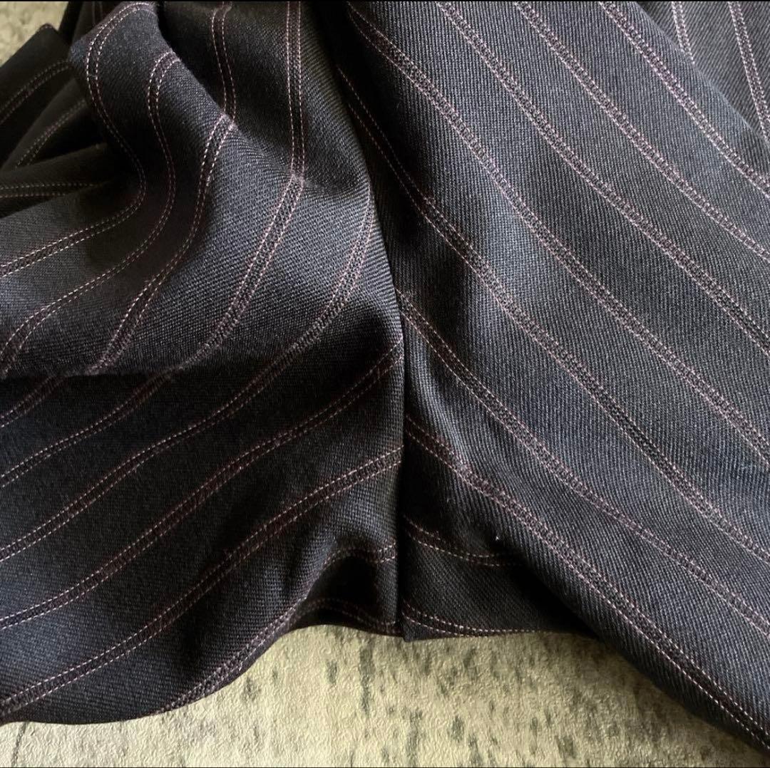 至高 極上ウール ピンクストライプ VERSACE ネクタイ ダブルスーツ