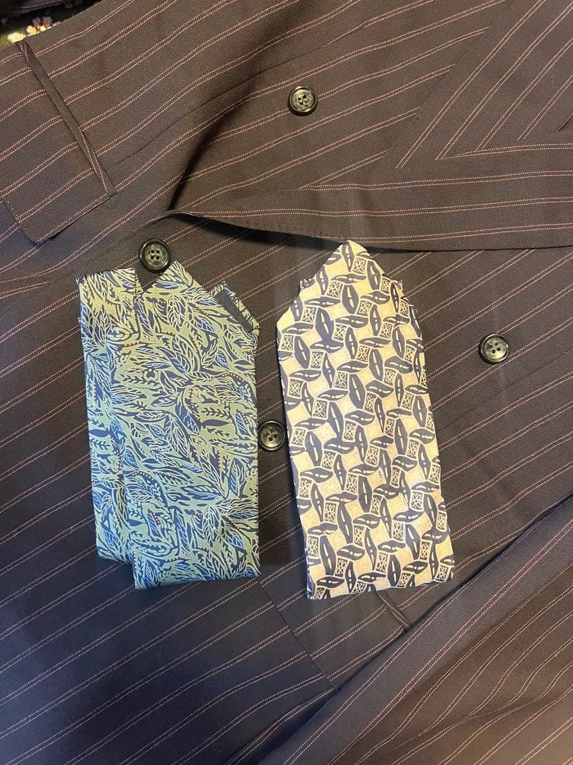 至高 極上ウール ピンクストライプ VERSACE ネクタイ ダブルスーツ