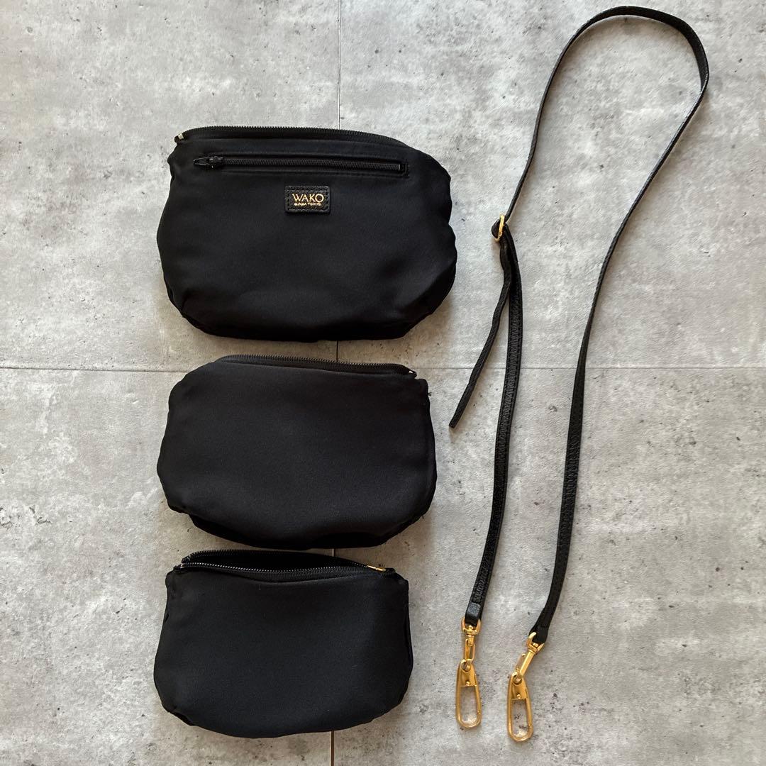 WAKO GINZA TOKYO 和光　ショルダーバッグ 3連ポーチ　黒