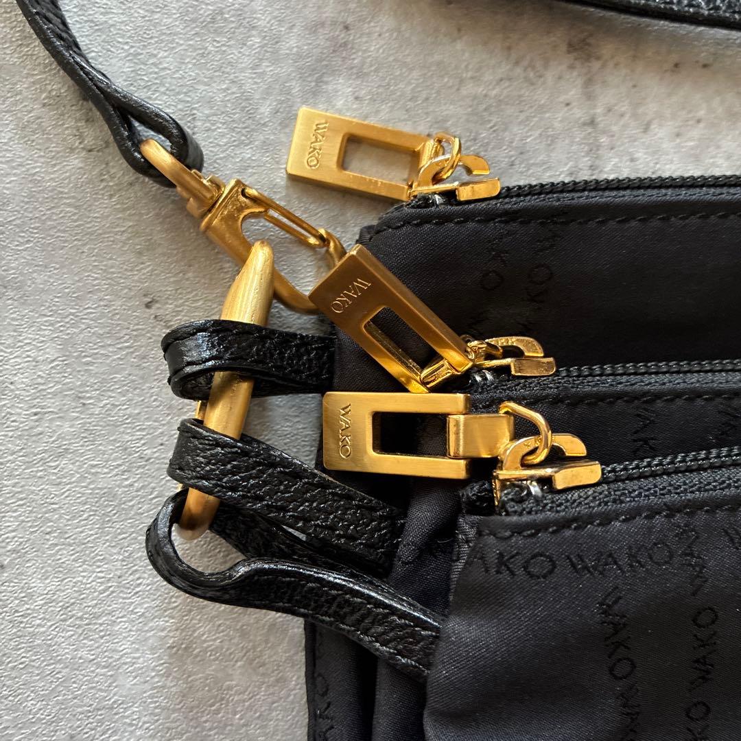 WAKO GINZA TOKYO 和光　ショルダーバッグ 3連ポーチ　黒