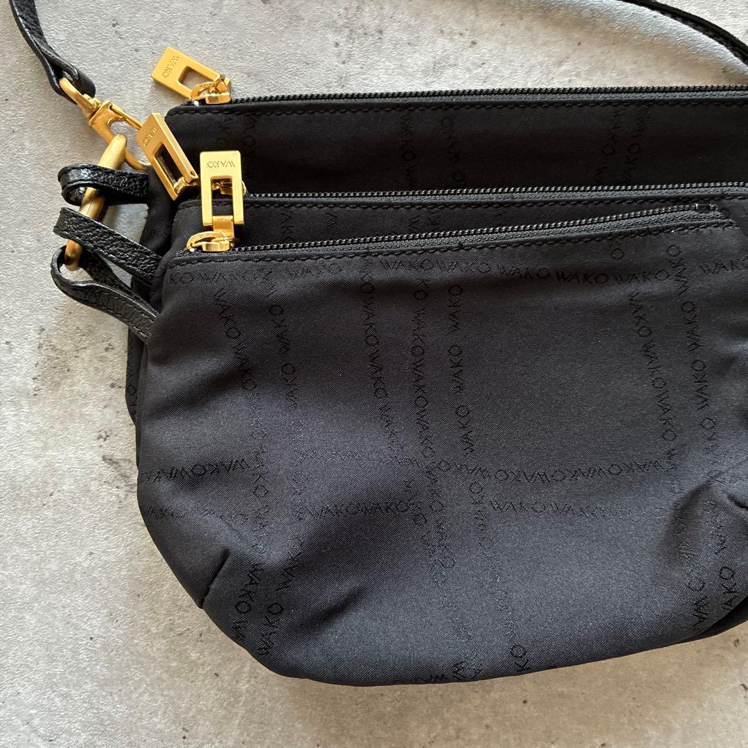 WAKO GINZA TOKYO 和光　ショルダーバッグ 3連ポーチ　黒