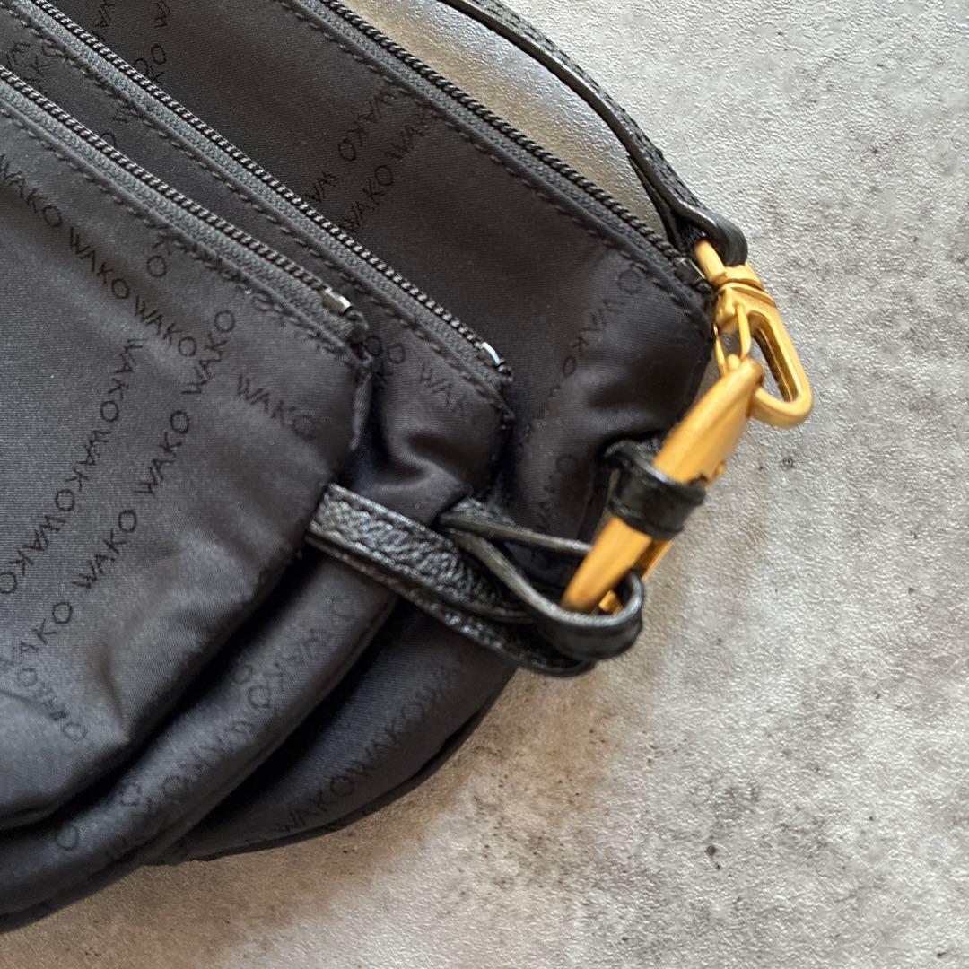 WAKO GINZA TOKYO 和光　ショルダーバッグ 3連ポーチ　黒