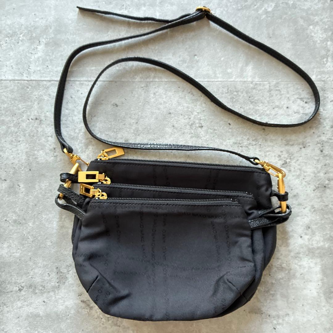 WAKO GINZA TOKYO 和光　ショルダーバッグ 3連ポーチ　黒