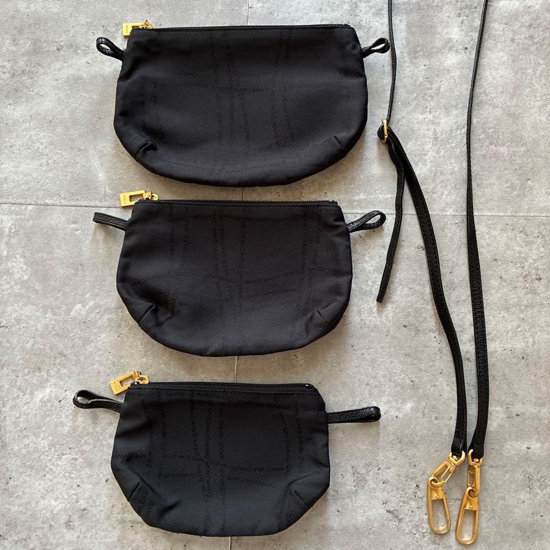 WAKO GINZA TOKYO 和光　ショルダーバッグ 3連ポーチ　黒