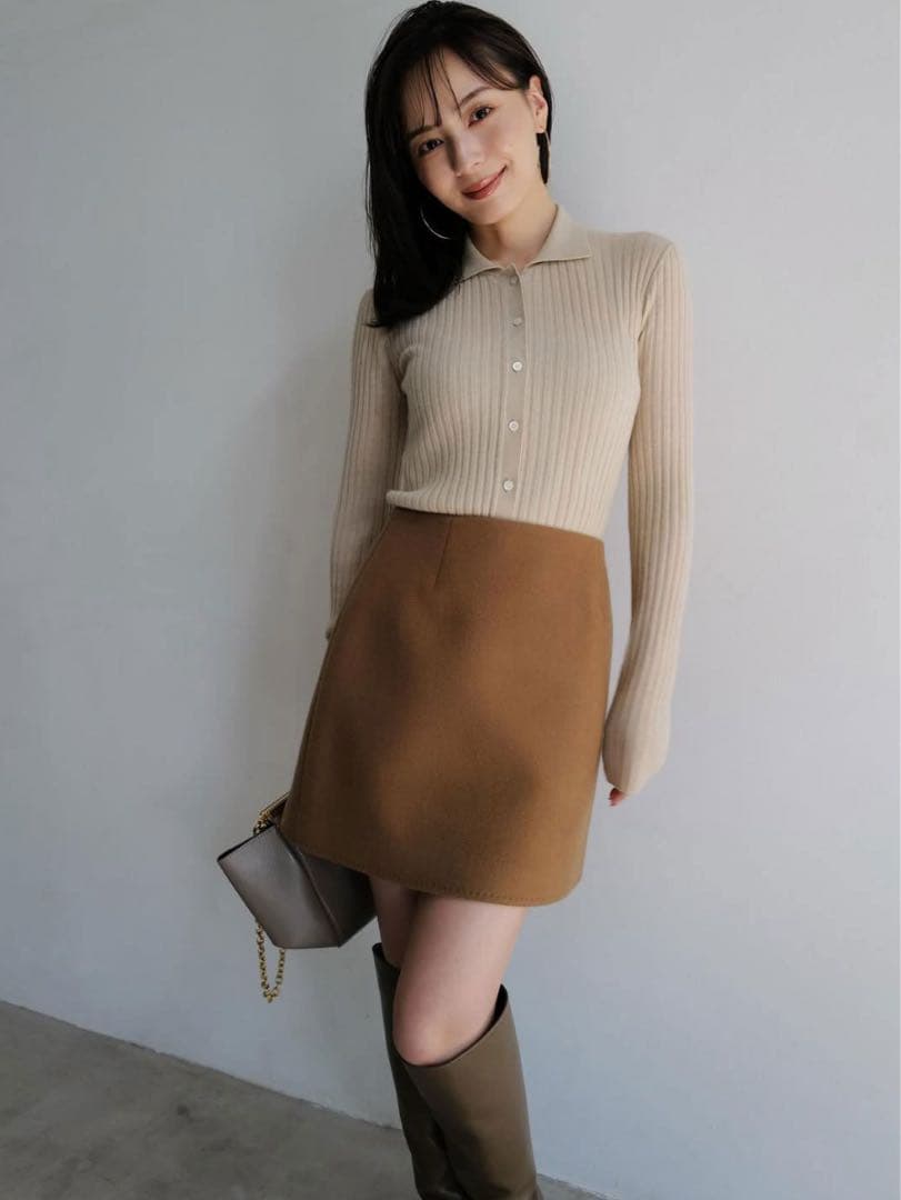 【anuans】リバーウールミニスカート