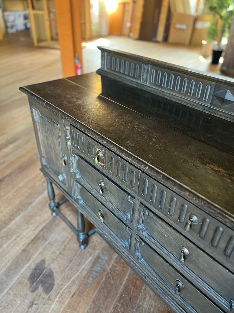 カウンター家具　レジ台　飾り棚ダークブラウン 木製 クラシックスタイル 収納家具