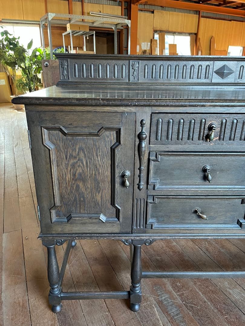 カウンター家具　レジ台　飾り棚ダークブラウン 木製 クラシックスタイル 収納家具