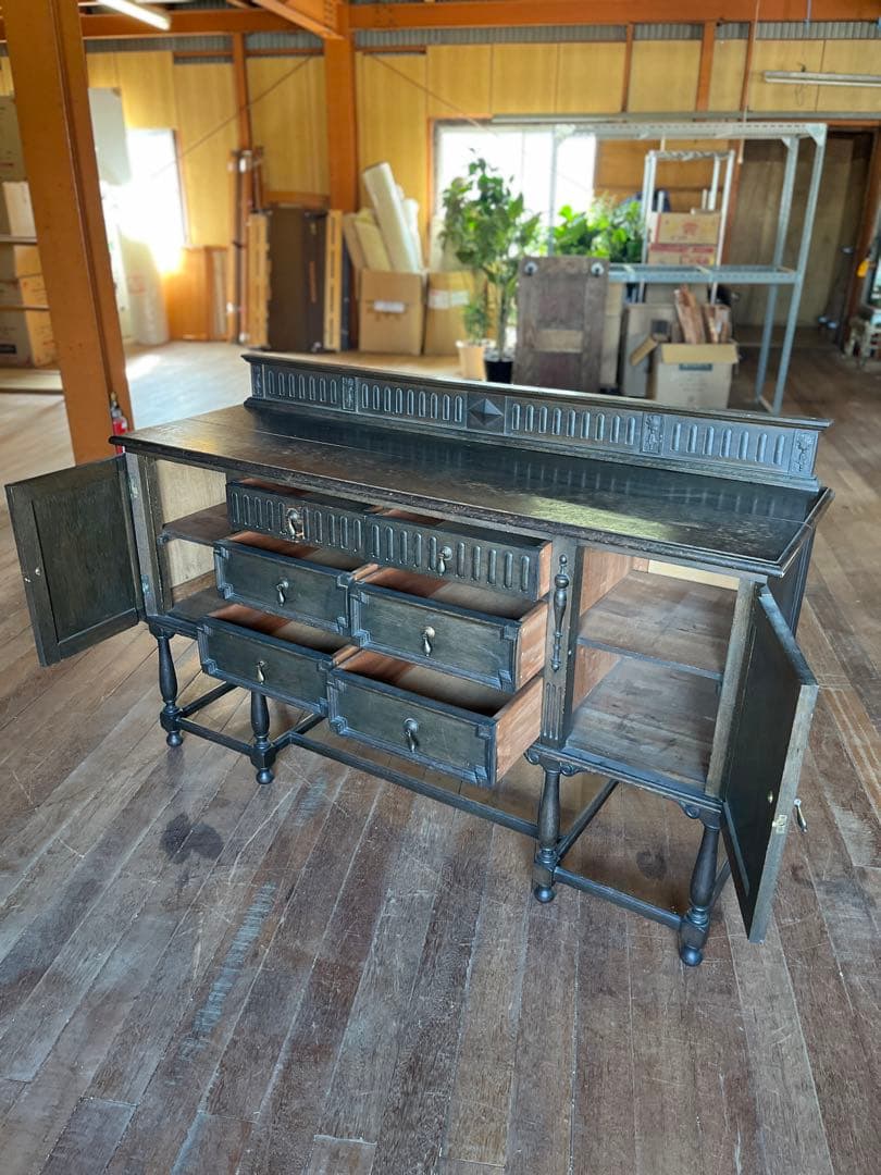 カウンター家具　レジ台　飾り棚ダークブラウン 木製 クラシックスタイル 収納家具