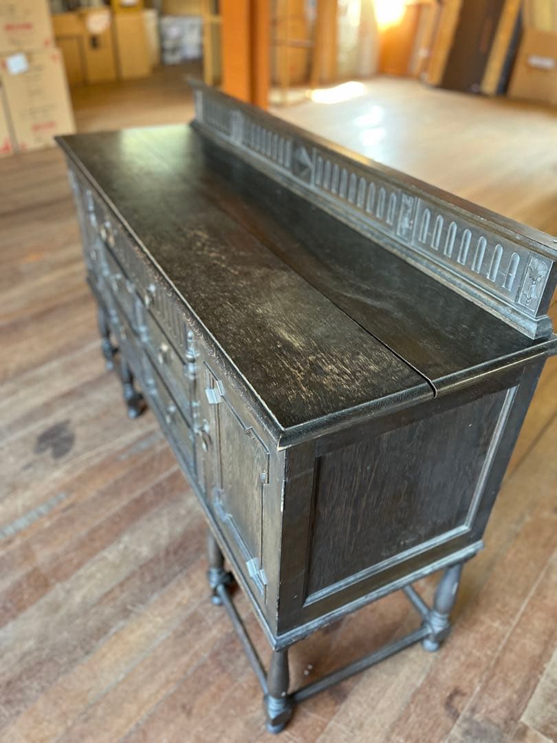 カウンター家具　レジ台　飾り棚ダークブラウン 木製 クラシックスタイル 収納家具