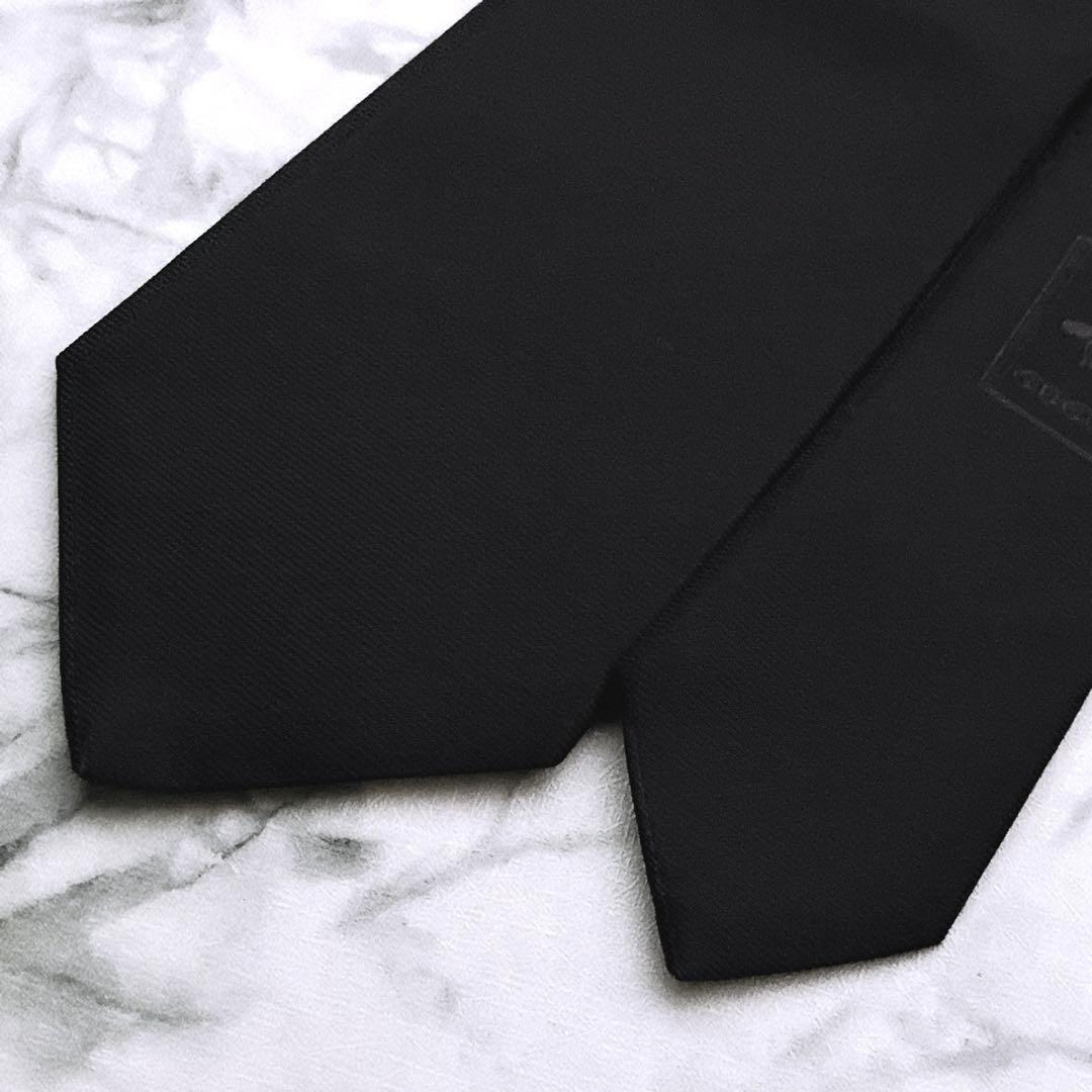 ✨未使用箱付き✨GUCCI 蜂　ビー　ソリッド　ブラック　ネクタイ