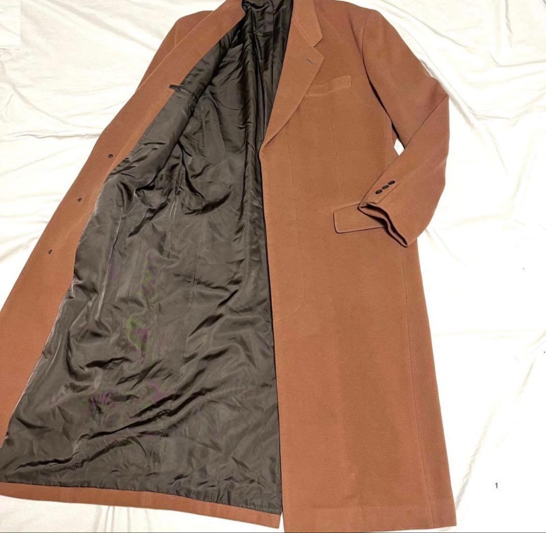 テツ コムサデモード　ロングチェスターコート　マキシ丈　カシミヤ40% XL