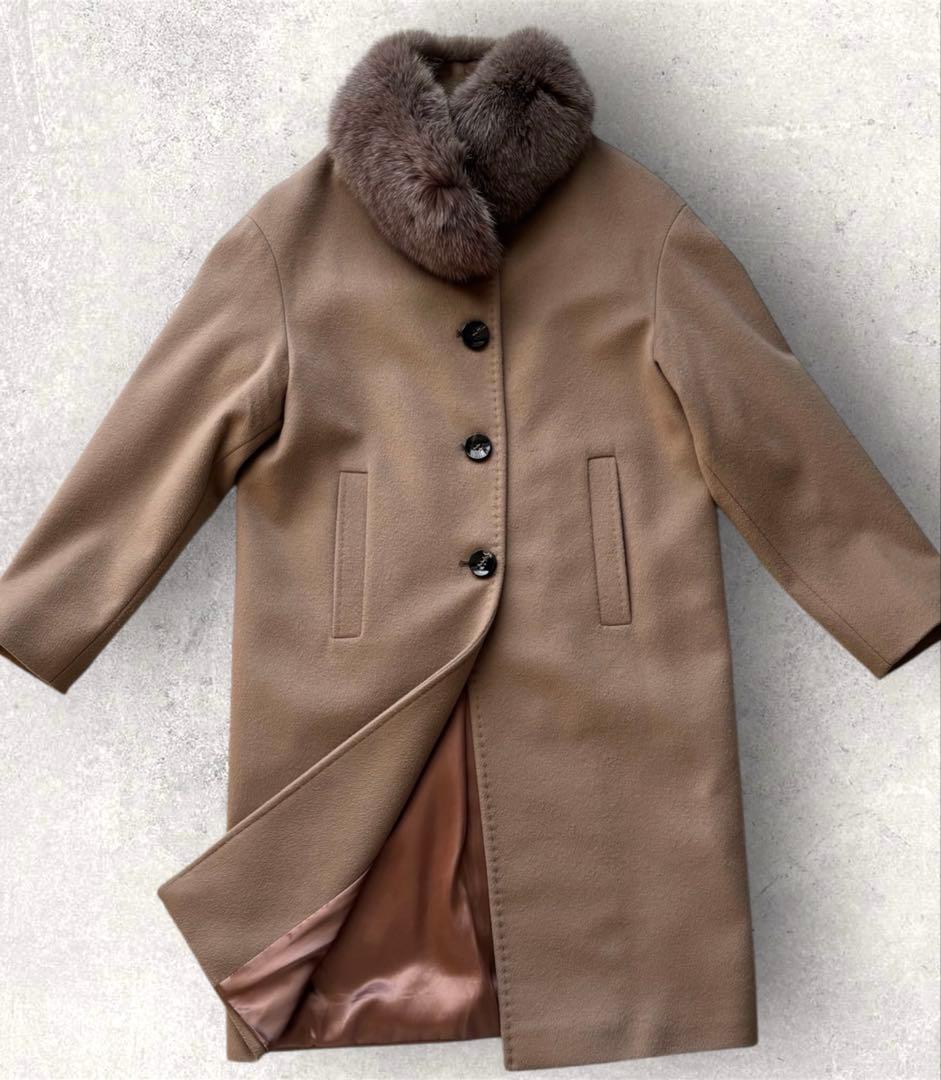 【美品】BARNEY'S NEW YORK コート フォックスファー Sサイズ