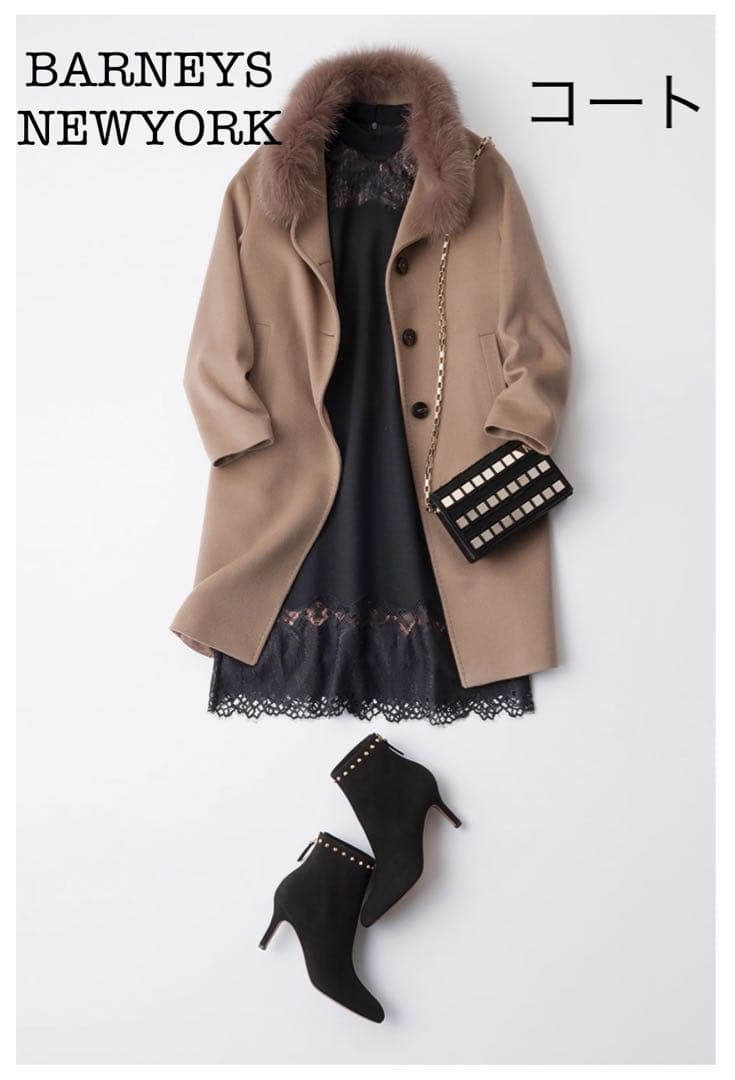 【美品】BARNEY'S NEW YORK コート フォックスファー Sサイズ