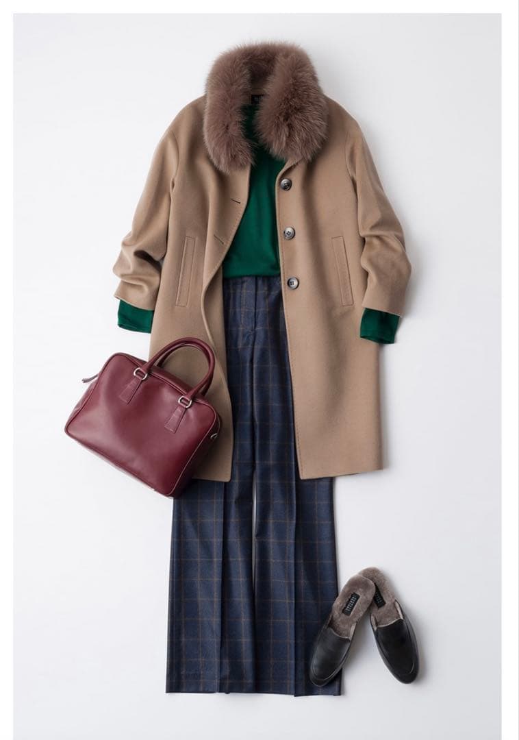 【美品】BARNEY'S NEW YORK コート フォックスファー Sサイズ