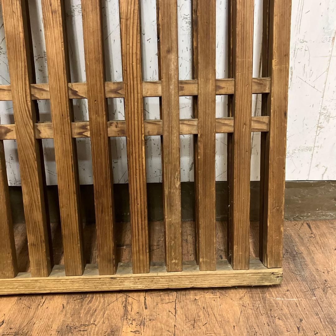 B-2 昭和レトロ 木製 帳場囲い 帳場格子 折りたたみ式 フェンス 間仕切り