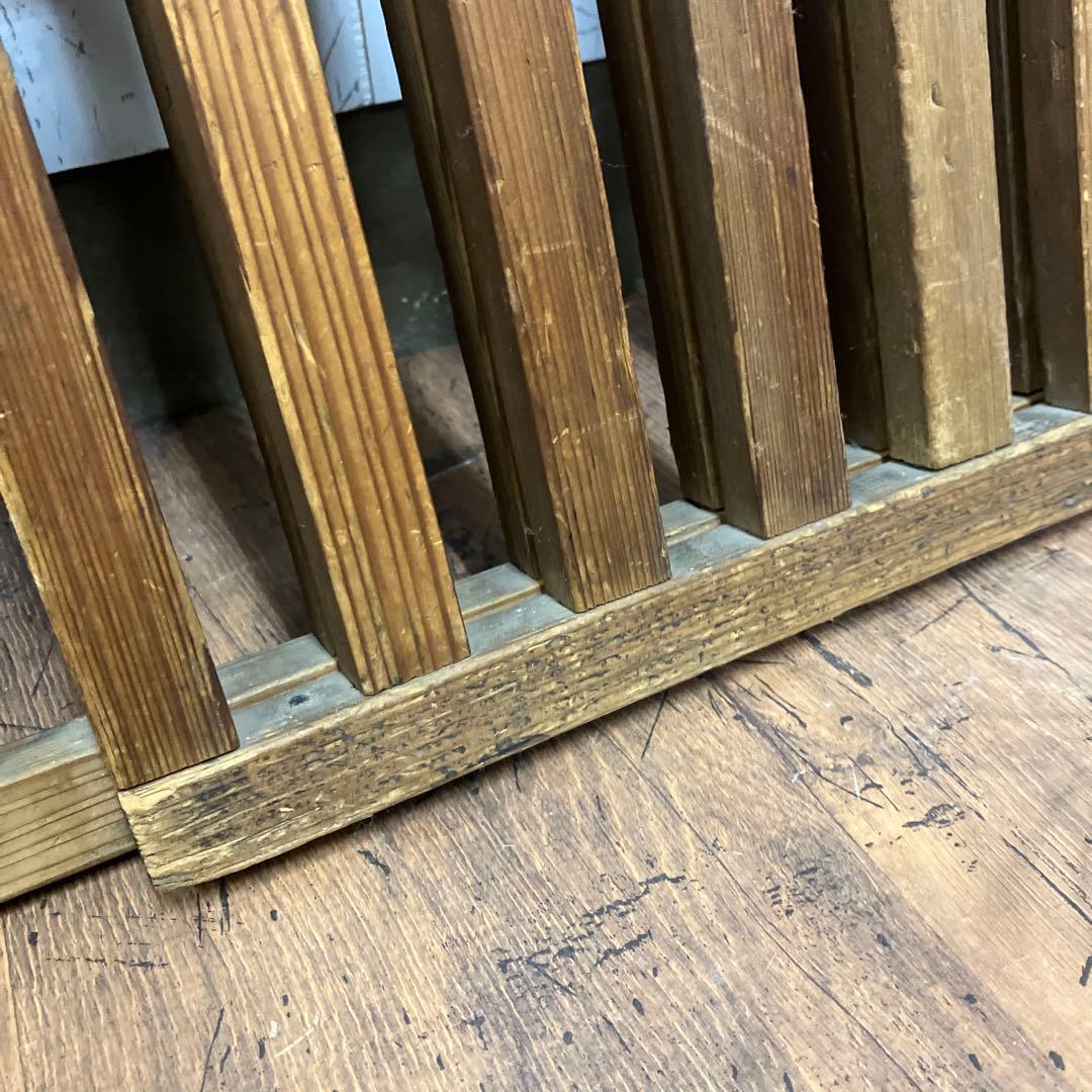 B-2 昭和レトロ 木製 帳場囲い 帳場格子 折りたたみ式 フェンス 間仕切り