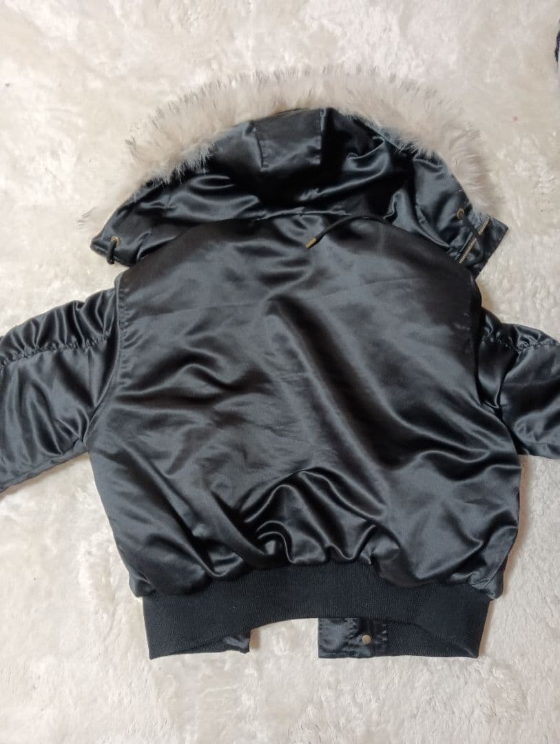 zipper clubレオパードファー付きクロップドジャケット