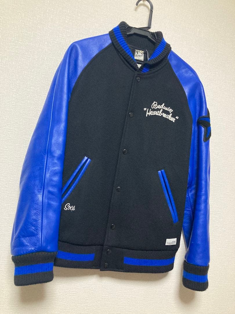 BEDWIN スタジャン　アワードジャケット　ベドウィン　青黒メルトン　野村訓市