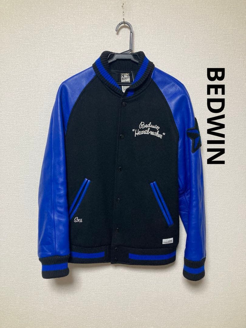 BEDWIN スタジャン　アワードジャケット　ベドウィン　青黒メルトン　野村訓市