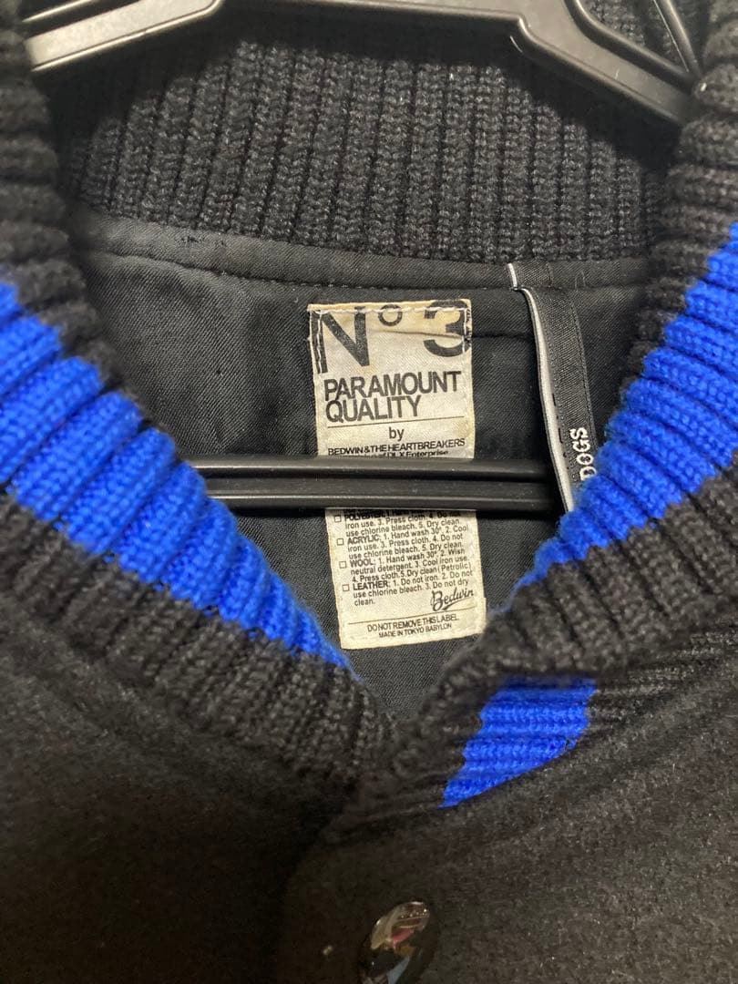 BEDWIN スタジャン　アワードジャケット　ベドウィン　青黒メルトン　野村訓市