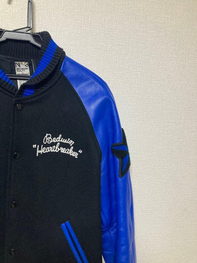 BEDWIN スタジャン　アワードジャケット　ベドウィン　青黒メルトン　野村訓市