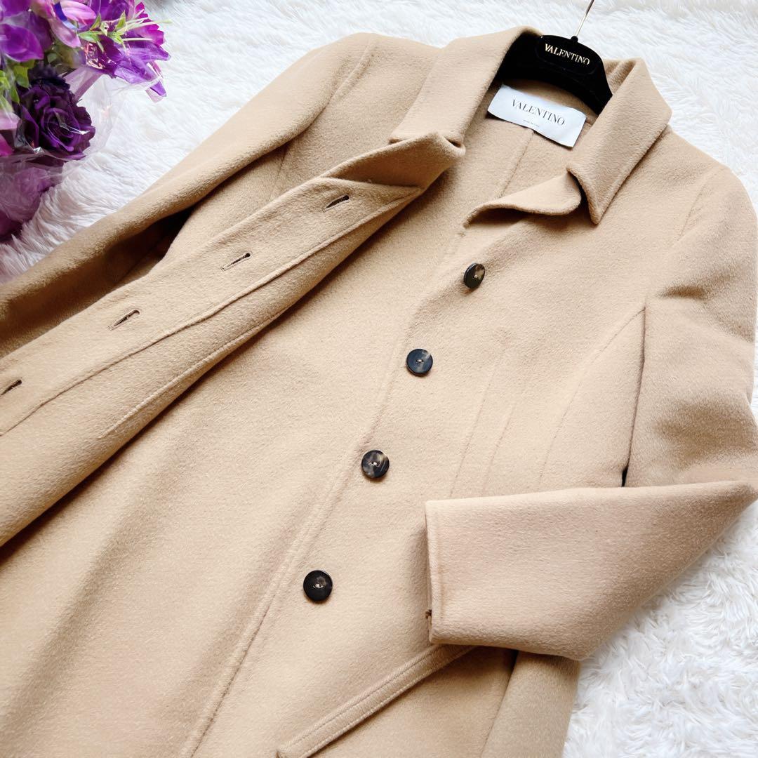 美品　VALENTINOヴァレンティノ ベルト付　ロング　コート キャメル