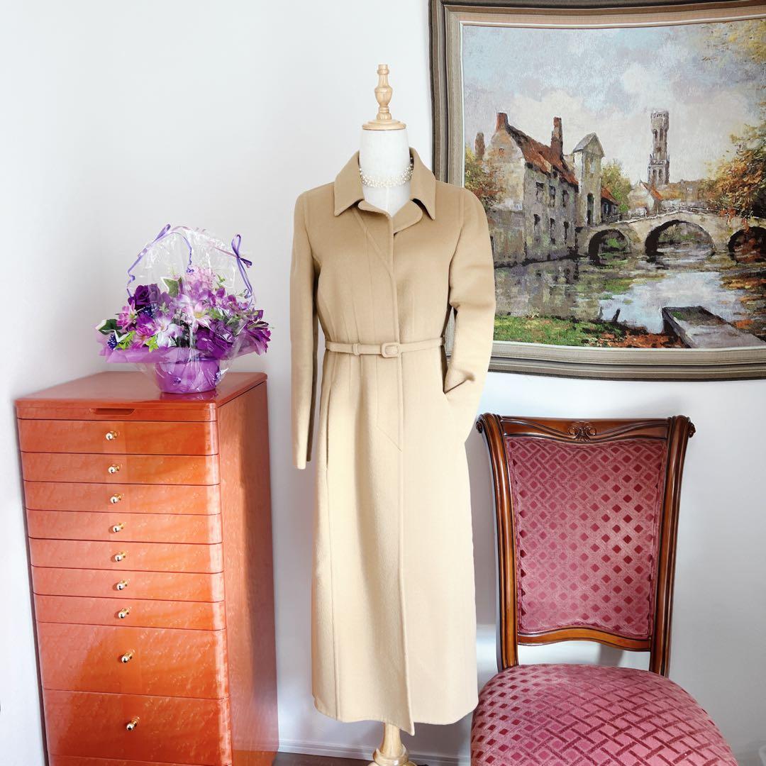 美品　VALENTINOヴァレンティノ ベルト付　ロング　コート キャメル