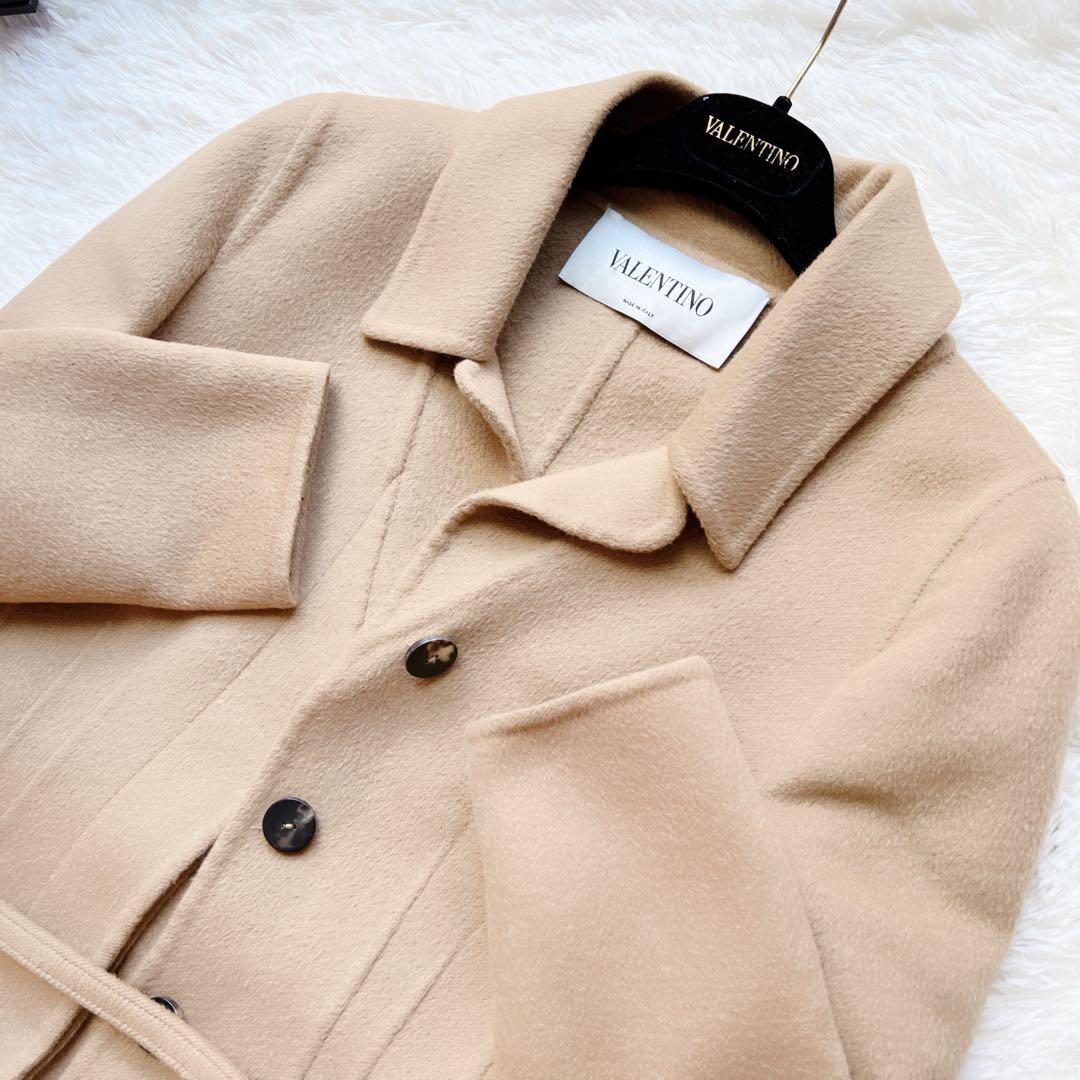 美品　VALENTINOヴァレンティノ ベルト付　ロング　コート キャメル