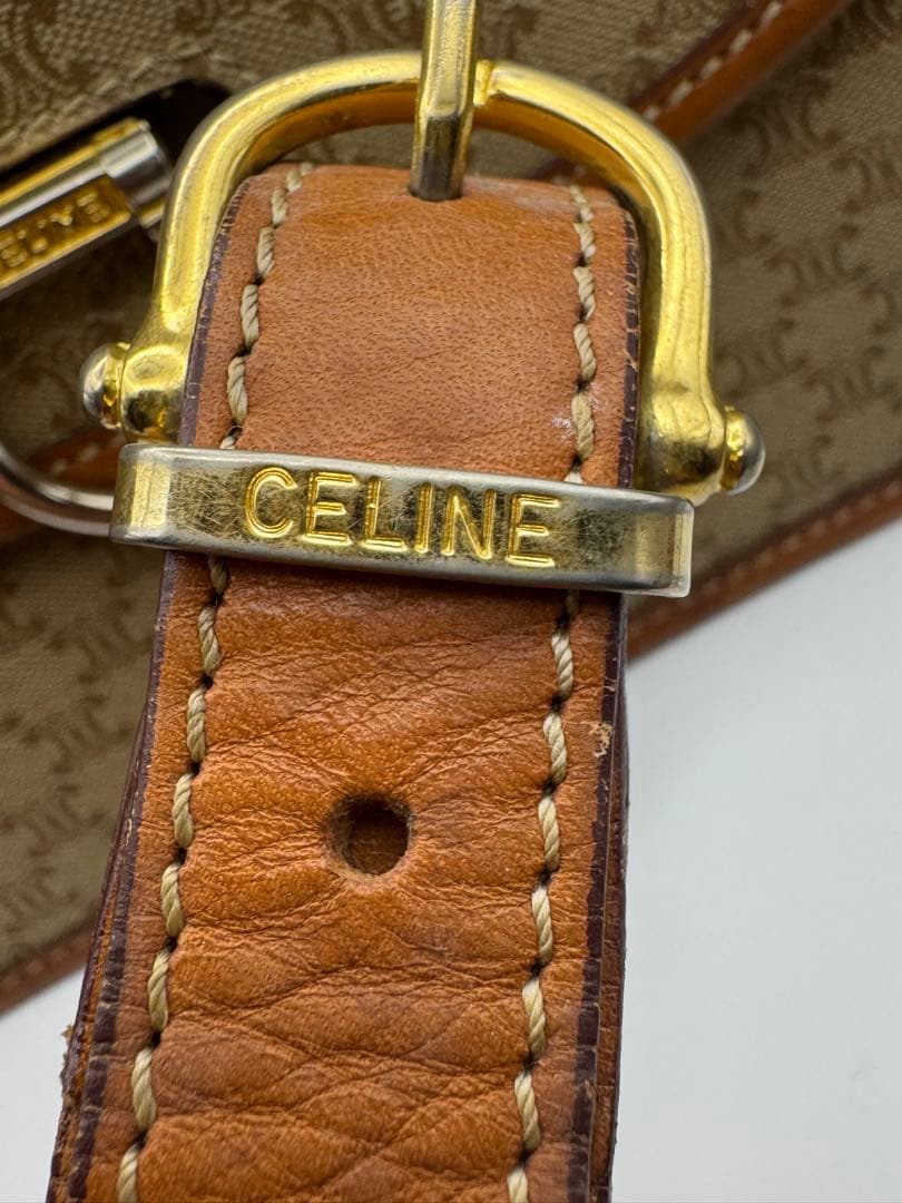 CELINE ヴィンテージ　マカダム ベージュ ショルダーバッグ