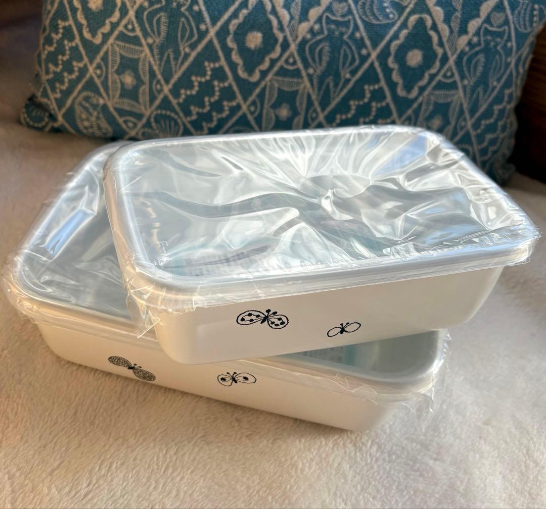 【新品】ミナペルホネンx野田琺瑯　レクタングル　深型　L＋M サイズ　ホーロー