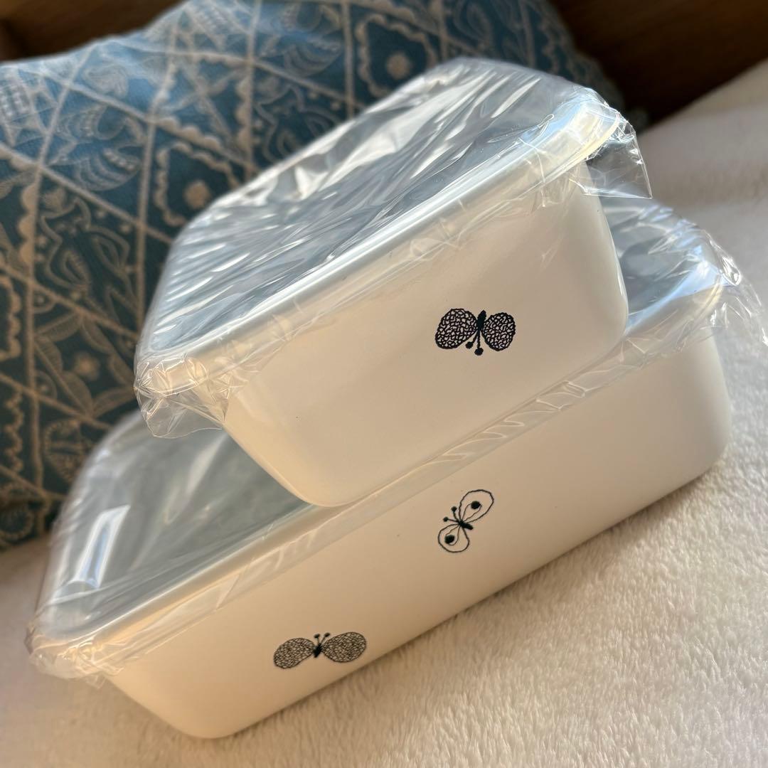 【新品】ミナペルホネンx野田琺瑯　レクタングル　深型　L＋M サイズ　ホーロー