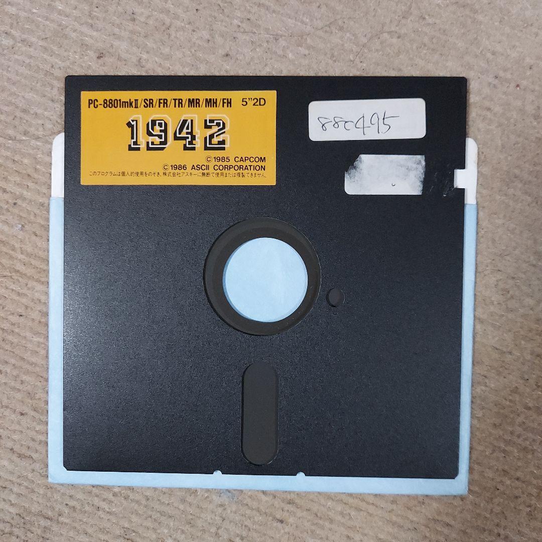 1942　レトロパソコンゲームソフト　PC-8801　5\"2D　株式会社アスキー