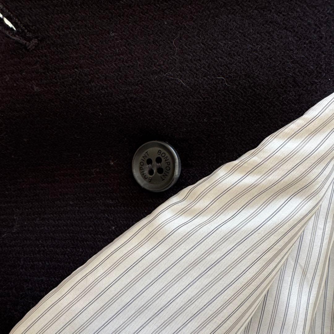 Bonpointネイビー ダブルブレストコート フリル付き6Ａ