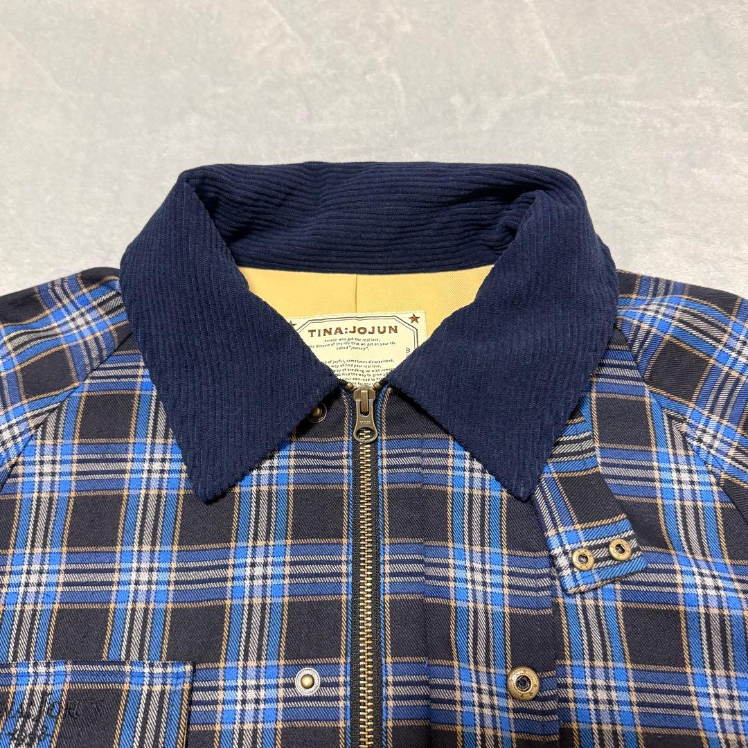 【完売品】TINA : JOJUN チェック柄　ハンティングジャケット　ブルー