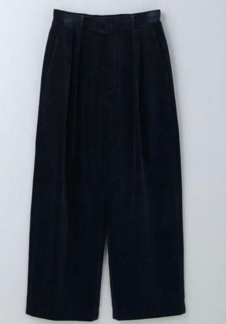 ネイビー コーデュロイ ワイドパンツ　roku 6
